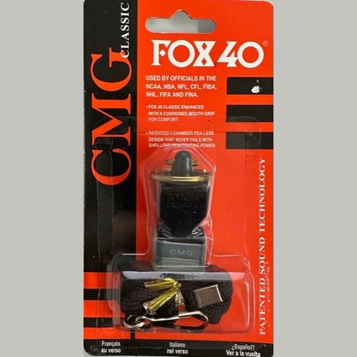 Whistle Pealess With Lanyard CMG 3-Chamber - Fox 40 Classic
